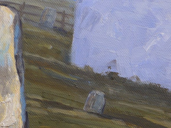 Mwnt Church painting close up one