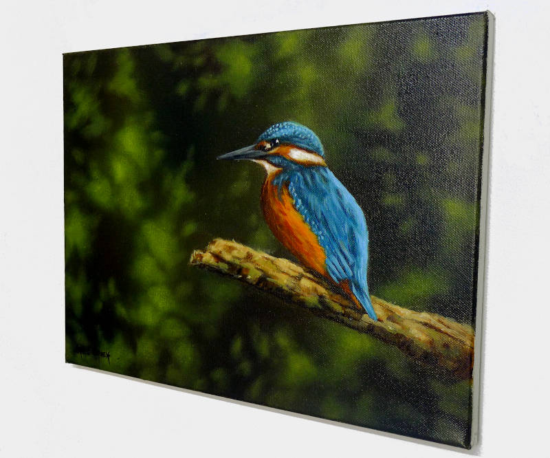 framed kingfisher painting