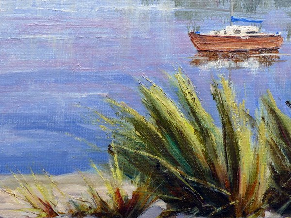 Newport Pembs painting close up one