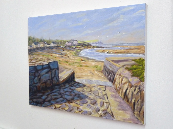 Parrog Newport Pembrokeshire painting close up two