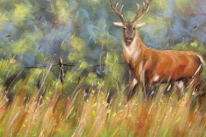 Red Deer Painting close up