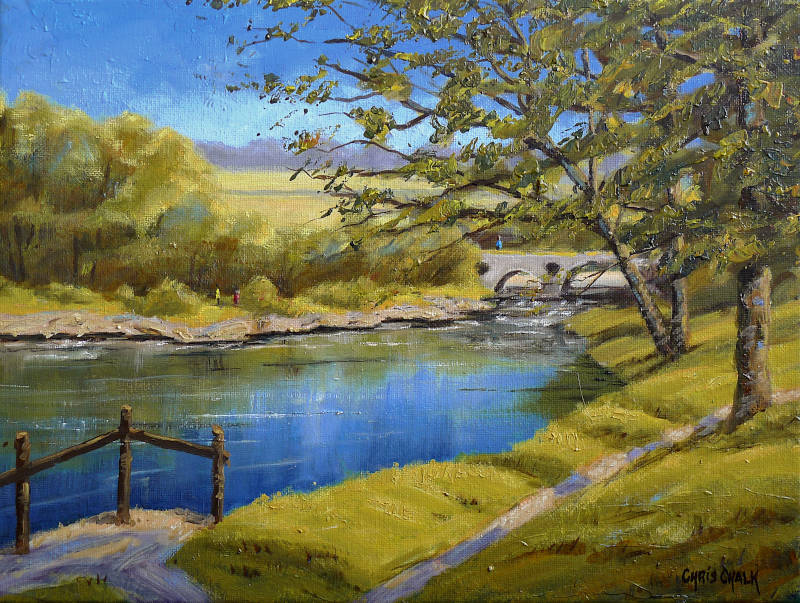 Painting of the River Teifi at Cenarth