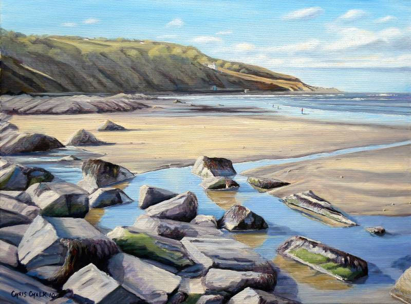 Painting of Poppit Beach in West Wales