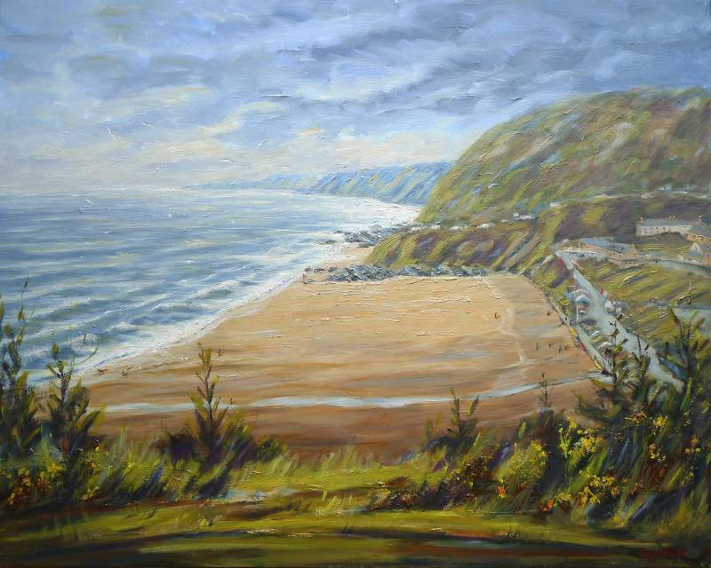 Painting of Tresaith Beach in Wales