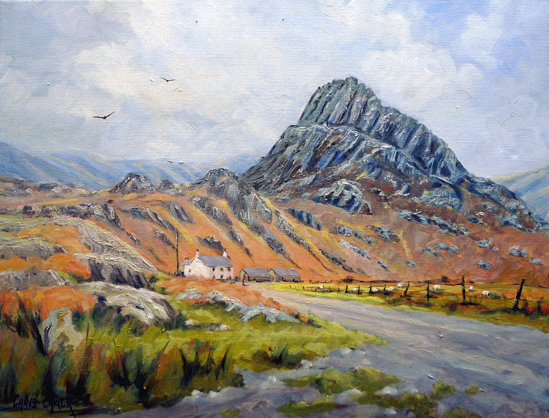Tryfan mountain painting