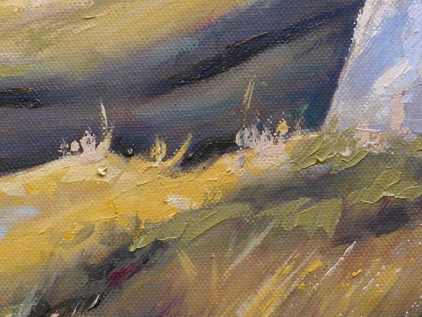 Mwnt Church painting close up two