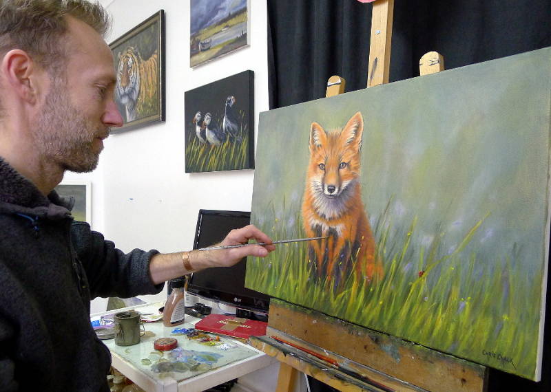 Red Fox oil painting