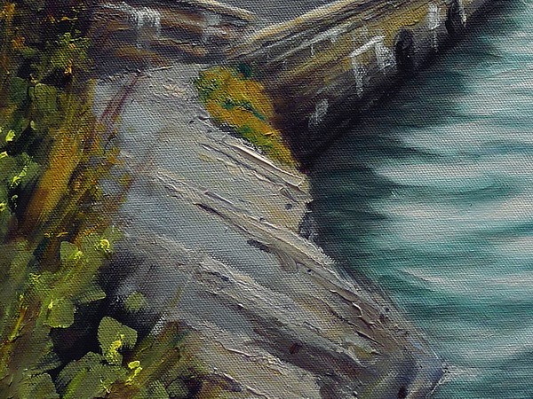 New Quay painting close up one