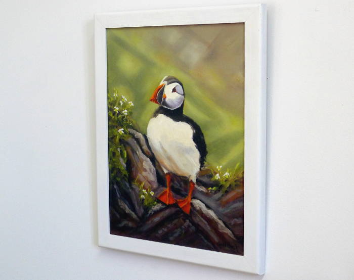 Puffin painting for sale