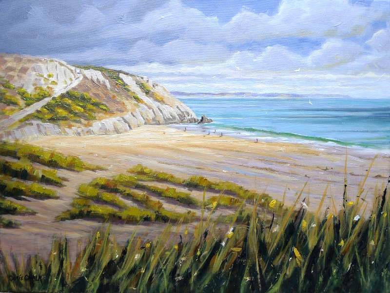 Barafundle Bay and Beach Oil Painting