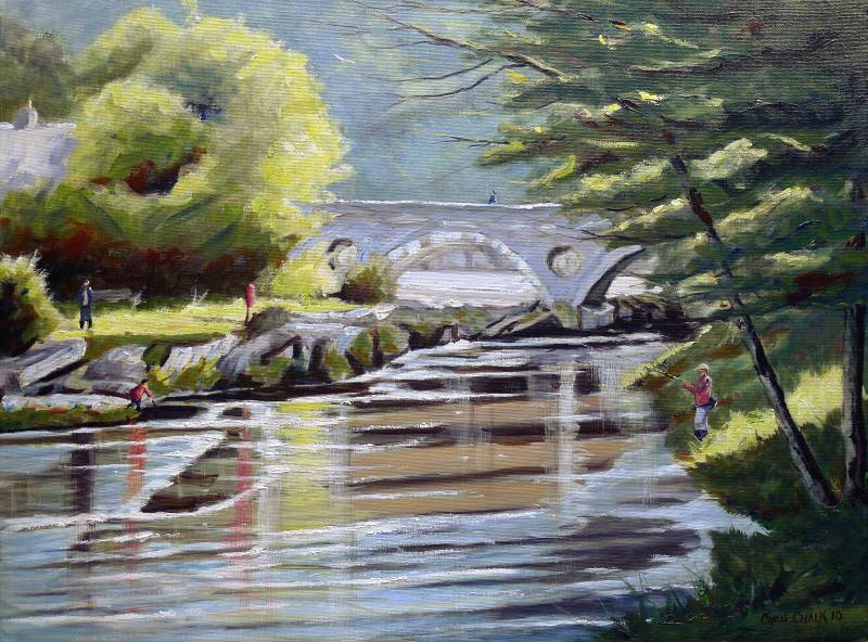 Painting of Cenarth Bridge in Ceredigion