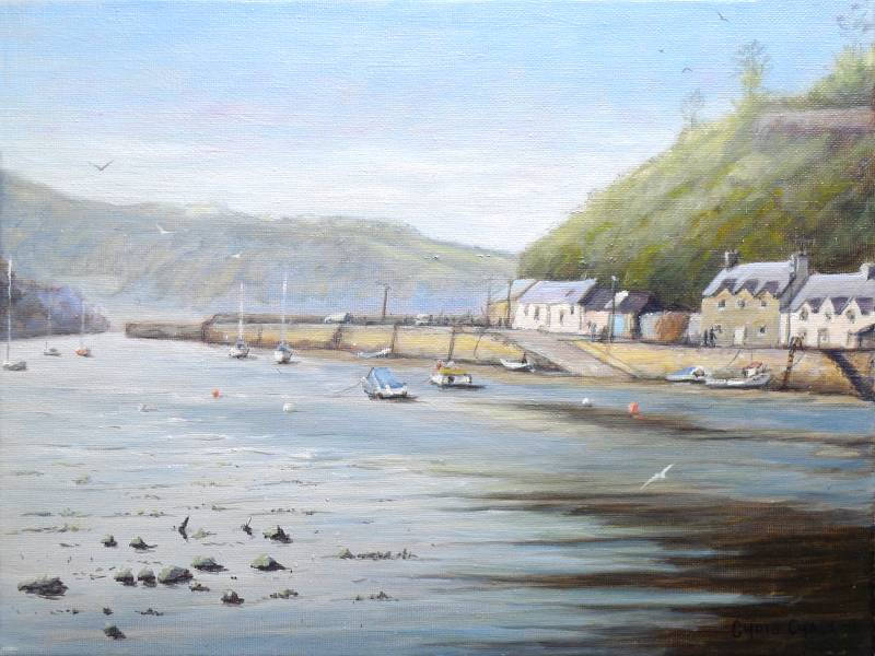 Oil painting of Fishguard in Pembrokeshire