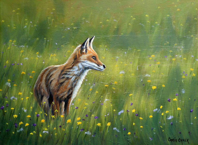 Fox meadow painting