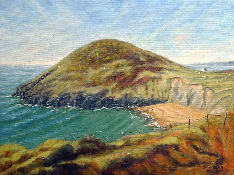 oil Print of Mwnt beach in west Wales