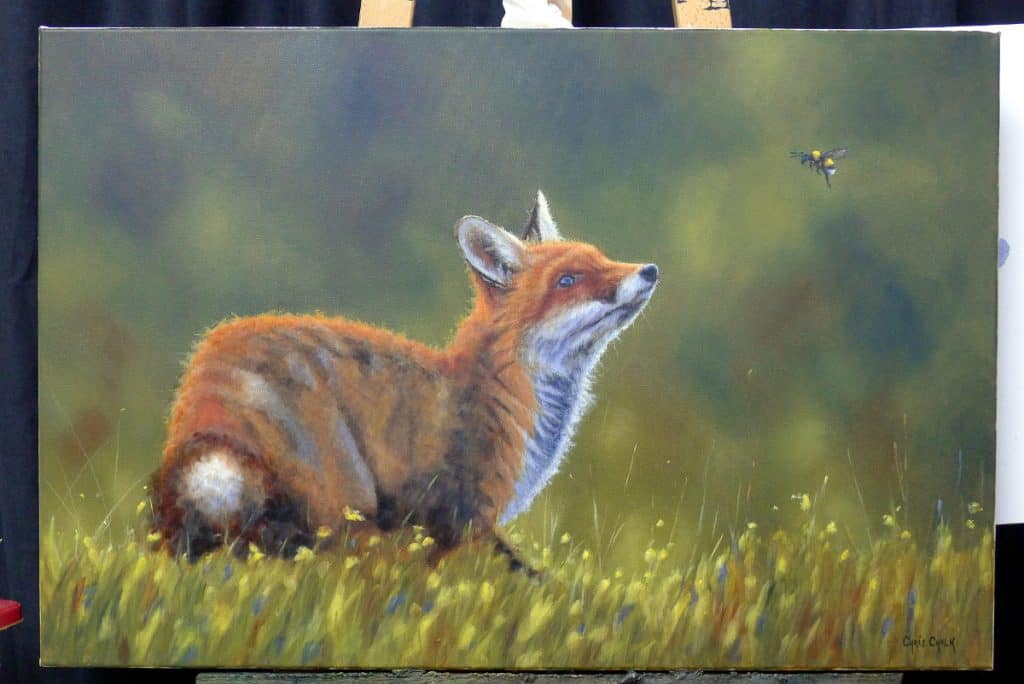 fox painting in oils
