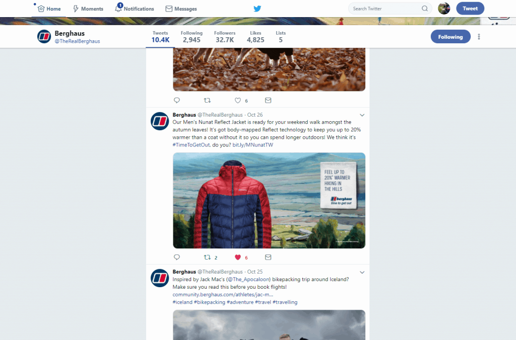 Berghaus Twitter